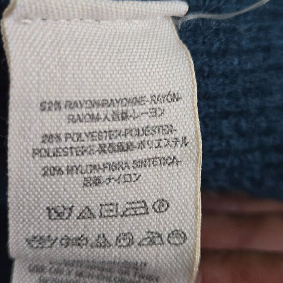 Free People Softly Structured Deep Jade Mock Neck Ribbed Oversized Sweater Size - Picture 10 of 10